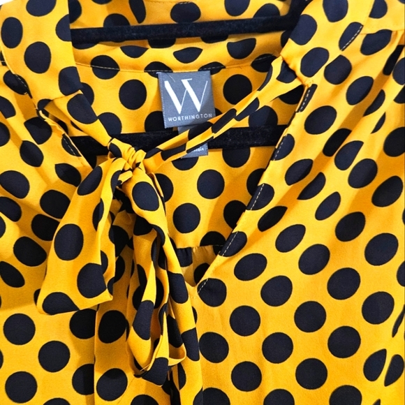 Worthington Tie Neck Blouse - Picture 4 of 5